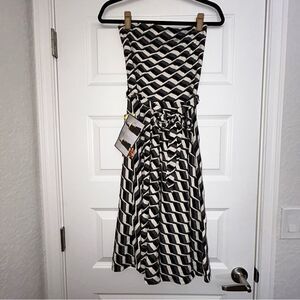 New, Lapis Strapless A-Line Convertible Skirt Dress